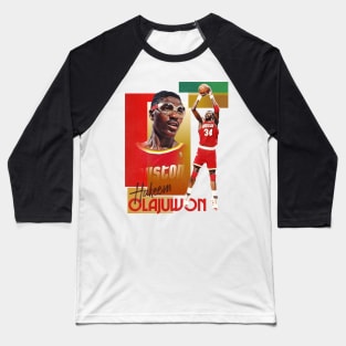 Retro Hakeem Olajuwon Basketball Card Baseball T-Shirt